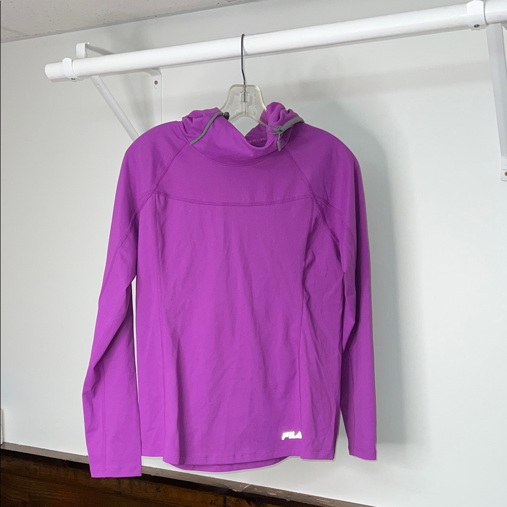 Fila Vibrant Purple Athletic Workout Hoodie-‎ S